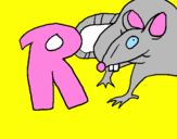Disegno Ratto pitturato su roberta