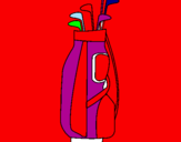 Disegno Bastoni da golf pitturato su Giorgi colla