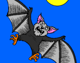 Disegno Pipistrello cane  pitturato su michele