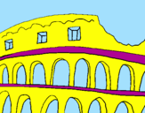 Disegno Colosseo pitturato su silvia