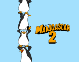 Disegno Madagascar 2 Pinguino pitturato su alberto
