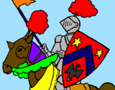 Disegno Cavaliere a cavallo pitturato su Edoardo, detto Dodò