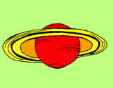 Disegno Saturno pitturato su paolo