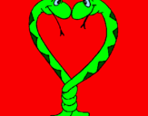 Disegno Serpenti innamorati  pitturato su chiara.c