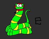 Disegno Serpente  pitturato su salvatore amendola