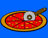 Disegno Pizza pitturato su FABIOLA