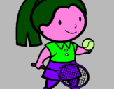 Disegno Ragazza che gioca a tennis  pitturato su  hdesfahgyhdfgwsauidhidsf