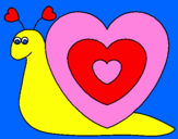 Disegno Lumachina cuore  pitturato su maria aurora