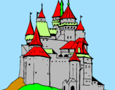 Disegno Castello medievale  pitturato su mary
