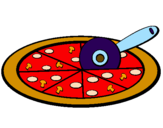 Disegno Pizza pitturato su Alessandro