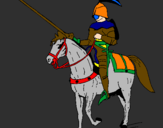 Disegno Cavallerizzo a cavallo  pitturato su andrea verona 04