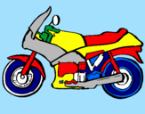 Disegno Motocicletta  pitturato su GIOVANNI
