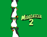 Disegno Madagascar 2 Pinguino pitturato su valentina