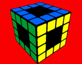 Disegno Cubo di Rubik pitturato su GIORGIA