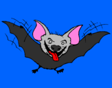 Disegno Pipistrello con la lingua fuori  pitturato su daiana
