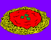 Disegno Spaghetti al formaggio  pitturato su  Sofia
