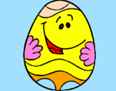 Disegno Uovo di Pasqua felice pitturato su Riccardo