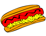 Disegno Hot dog pitturato su federico