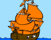 Disegno Barca  pitturato su SAMUELE VITALE
