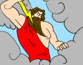 Disegno Zeus pitturato su riccardo