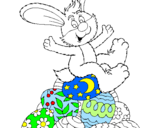 Disegno Coniglio di Pasqua pitturato su MARCO