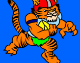 Disegno Giocatore tigre  pitturato su CRISTIANO