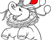 Disegno Elefante con 3 palloncini  pitturato su pelly