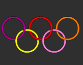 Disegno Anelli dei giochi olimpici  pitturato su vincenzo