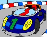 Disegno Auto da corsa pitturato su tommaso
