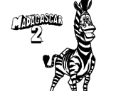 Disegno Madagascar 2 Marty pitturato su alex