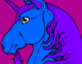 Disegno Testa di unicorno  pitturato su ginevra