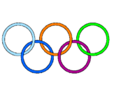 Disegno Anelli dei giochi olimpici  pitturato su Giulio Giani