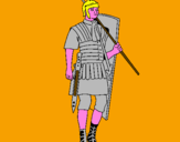 Disegno Soldato romano  pitturato su MICHELANGELO