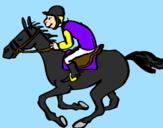 Disegno Corsa di cavalli  pitturato su stalion al galoppo