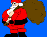 Disegno Babbo Natale e il suo sacco di regali pitturato su stefano s