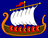 Disegno Barca vikinga  pitturato su jonathan