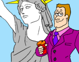 Disegno Stati Uniti d'America pitturato su DAVIDIX