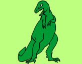 Disegno Tyrannosaurus Rex pitturato su Nessie