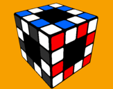 Disegno Cubo di Rubik pitturato su chiara