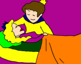 Disegno La principessa addormentata e il principe  pitturato su SARA.M
