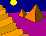Disegno Piramidi pitturato su beautiful desert