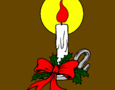 Disegno Candela di Natale pitturato su valeria
