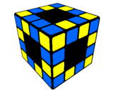 Disegno Cubo di Rubik pitturato su Gogiga Gagagigo