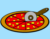 Disegno Pizza pitturato su nancy