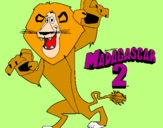 Disegno Madagascar 2 Alex pitturato su sofia