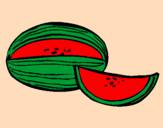 Disegno Melone  pitturato su Raffaele