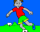 Disegno Giocare a calcio pitturato su nicholas  