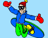 Disegno Salto con lo snowboard pitturato su skifidol