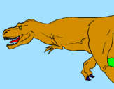 Disegno Tyrannosaurus Rex  pitturato su leonardo