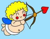 Disegno Cupido  pitturato su Gemma